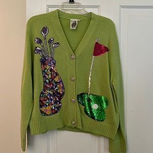 Queen of Sparkles golf sweater size small